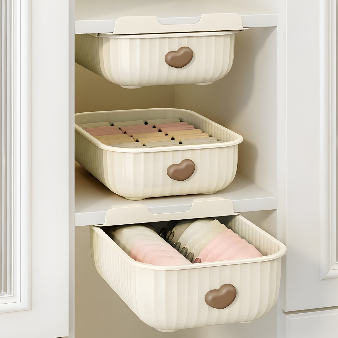 Clothes Organizer Boxes for Wardrobe | Storage Boxes for Bras, Socks, Innerwear & Baby Wear | Sliding Drawers for Cupboard
