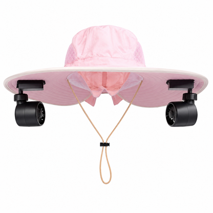Wearkool Women’s Cooling Sun Hat with Dual Detachable BLDC Fans & Lanyard | 5-Speed Rechargeable Fans with Digital Battery Display | Extra-Wide Brim Hat with Back Bow for Gardening, Fishing, Hiking, Camping & Outdoor Work