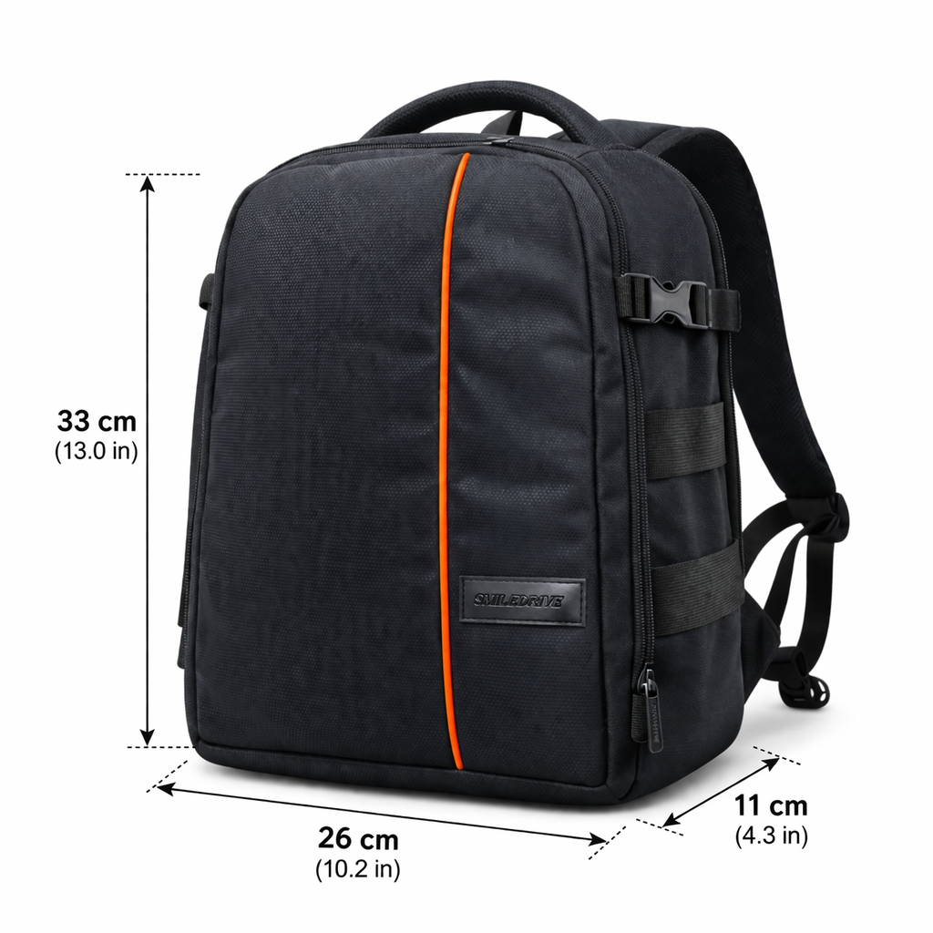 Waterproof DSLR Camera & Laptop Backpack – Lightweight, Durable & Travel-Ready Gear Bag with Top-Side Buckles | Fits Most Common Camera Sizes | Custom Dividers | Rain Cover