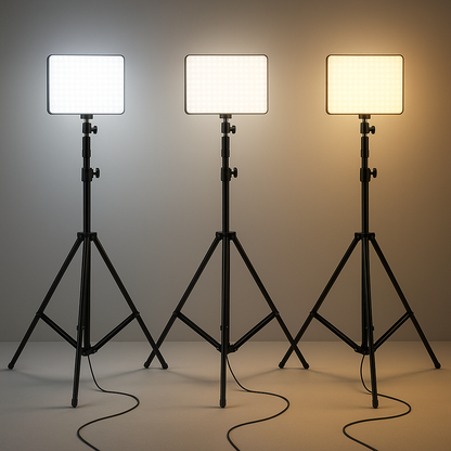 SMILEDRIVE® Photography Light - LED Video Light Panel with 240 SMD Beads & 7ft Tripod – Dimmable 3000K–6500K Lighting Kit for Photography, Videography & Content Creation