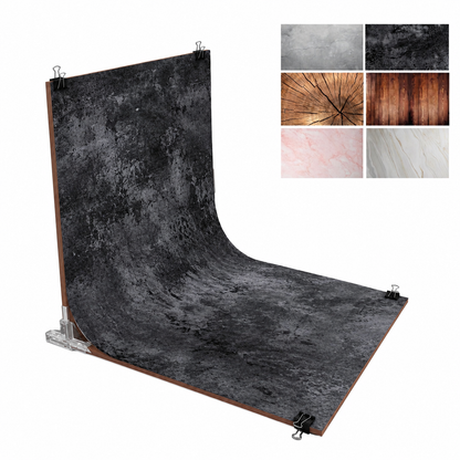 Product Photography Backdrop Kit | 22x34.5 Inch Photography Background Sheets | 3 Front-Back Sheets with 6 Designs | 2 Particle Boards for Quick & Stable Set up