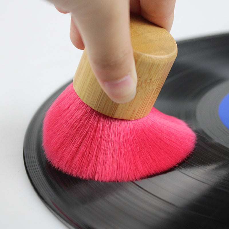 SMILEDRIVE® 2-in-1 Vinyl Record Cleaner – Premium Velvet & Carbon Fiber Anti-Static Brush for Pristine Sound Quality