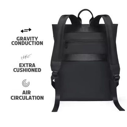 Roll Top Backpack Waterproof Laptop Bag - Stylish & Space Travel, Office & College Faux Leather Bag
