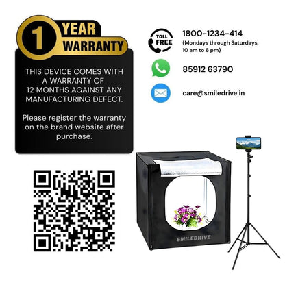 Photo Studio Light Box Product Photography 43 sq cm Lighting Tent with 2 LED-Made in India Photo Booth with a Tripod