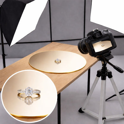 Gold & Silver Reflective Acrylic Display Table Risers for Professional Product Photography – Square 30 × 30 cm – Set of 2 (One Gold, One Silver, One-Sided)
