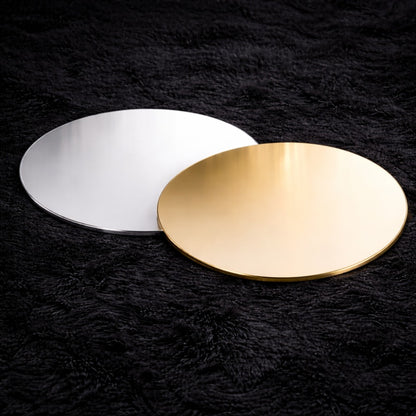 Gold & Silver Reflective Acrylic Display Table Risers for Professional Product Photography – Square 30 × 30 cm – Set of 2 (One Gold, One Silver, One-Sided)