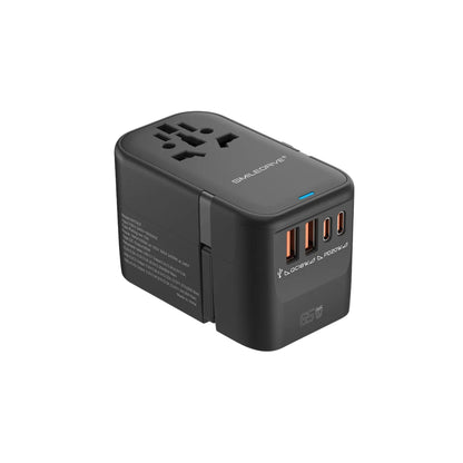 Universal Travel Adapter 65watt Charger with Retractable C type Cable (built-in): 2 USB C ports, 2 USB-A Ports