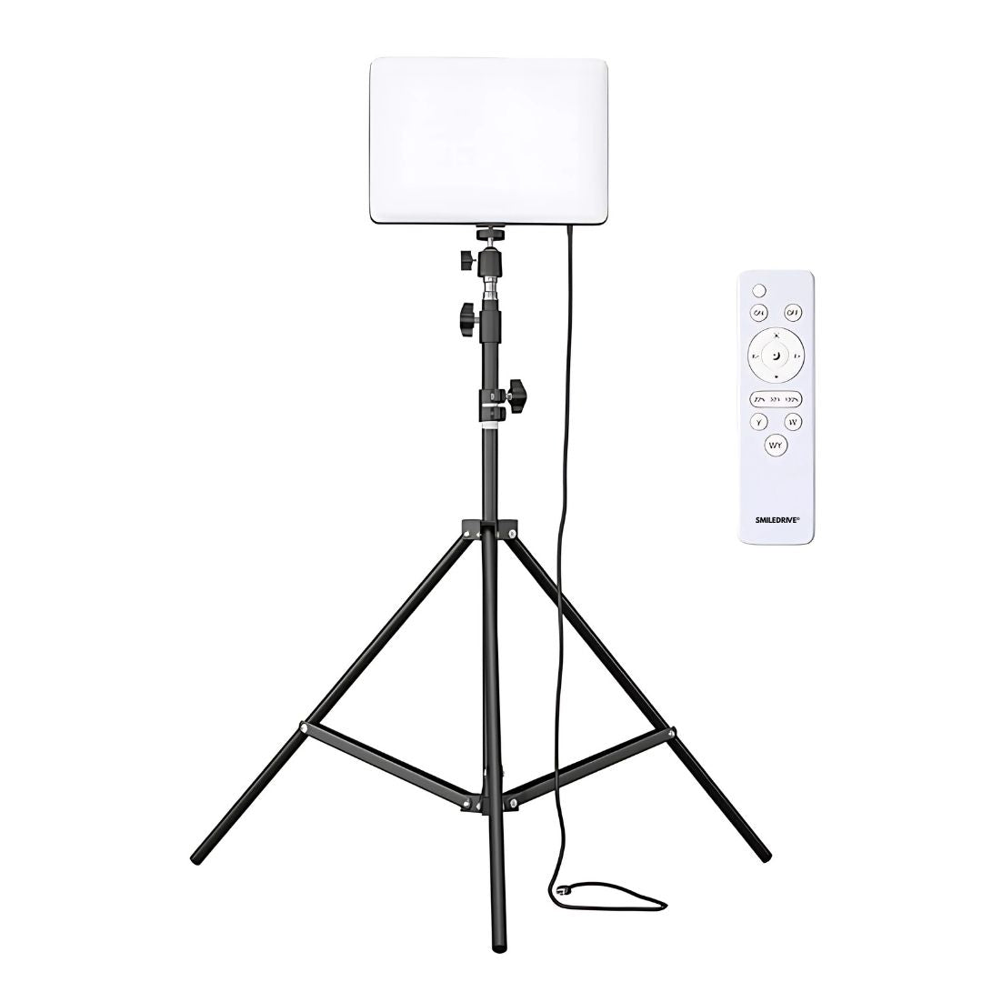SMILEDRIVE® Photography Light - LED Video Light Panel with 240 SMD Beads & 7ft Tripod – Dimmable 3000K–6500K Lighting Kit for Photography, Videography & Content Creation