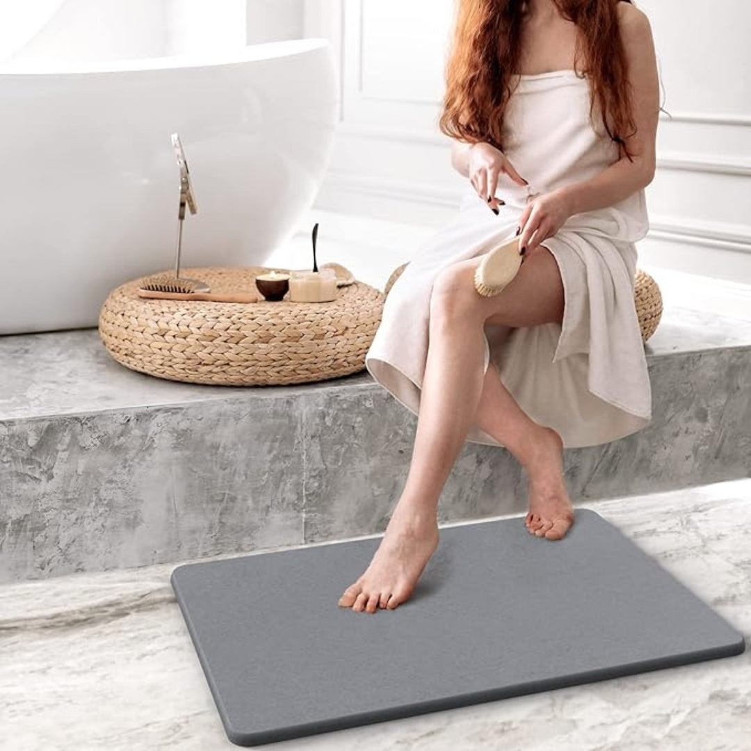 SMILEDRIVE® Diatomaceous Stone Bath Mat – Ultra-Fast Drying, Eco-Friendly, Non-Slip Bathroom Mat