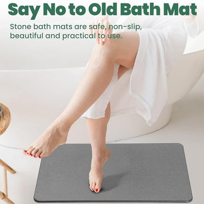 SMILEDRIVE® Diatomaceous Stone Bath Mat – Ultra-Fast Drying, Eco-Friendly, Non-Slip Bathroom Mat