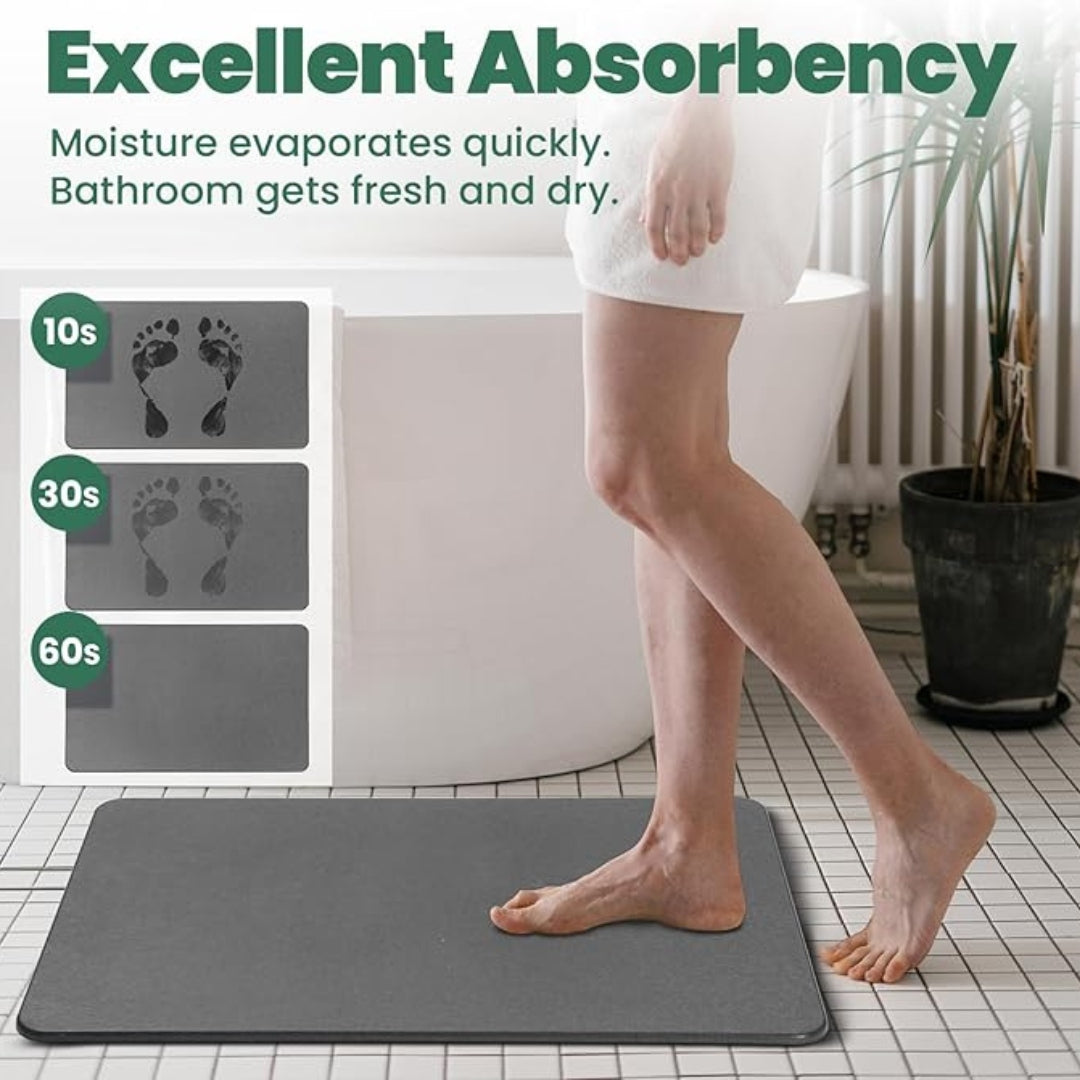 SMILEDRIVE® Diatomaceous Stone Bath Mat – Ultra-Fast Drying, Eco-Friendly, Non-Slip Bathroom Mat