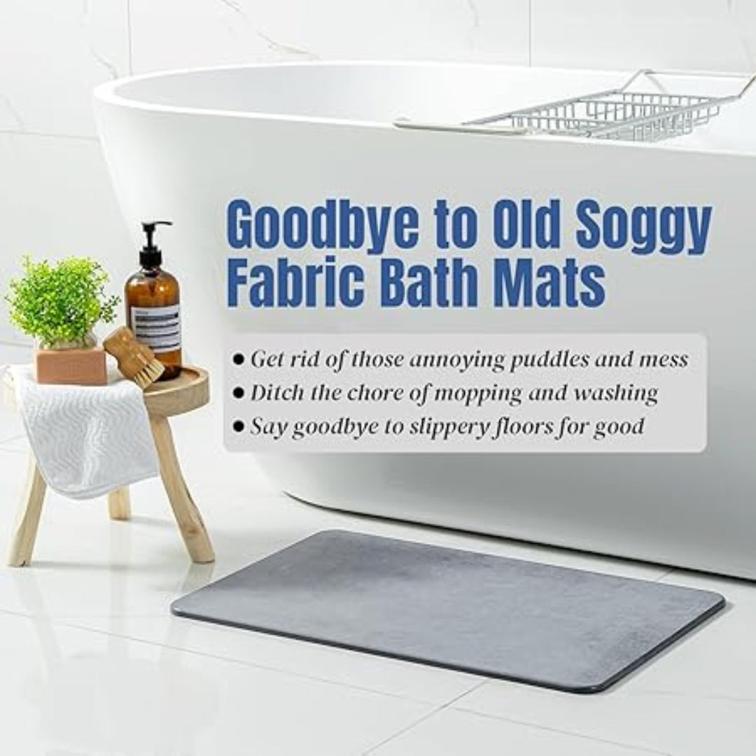 SMILEDRIVE® Diatomaceous Stone Bath Mat – Ultra-Fast Drying, Eco-Friendly, Non-Slip Bathroom Mat