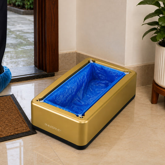 Shoe Cover Dispenser with 200 Disposable Shoe Covers | Hands-Free Automatic Foot Operated Shoe Cover Machine | No Bending, No Mess | Ideal for Home, Office, Clinic & Clean Spaces