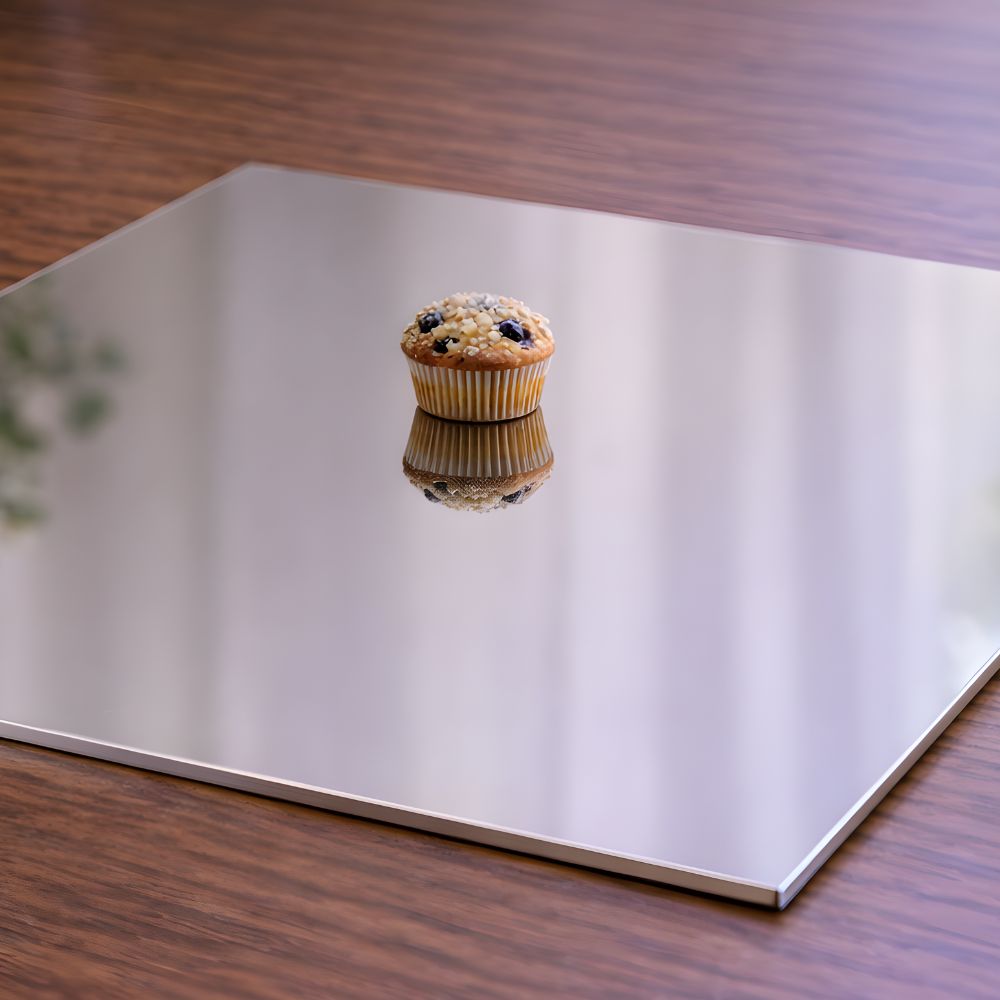 Gold & Silver Reflective Acrylic Display Table Risers for Professional Product Photography – Square 30 × 30 cm – Set of 2 (One Gold, One Silver, One-Sided)