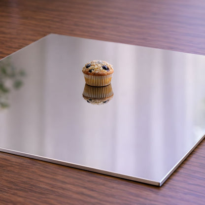 Gold & Silver Reflective Acrylic Display Table Risers for Professional Product Photography – Square 30 × 30 cm – Set of 2 (One Gold, One Silver, One-Sided)