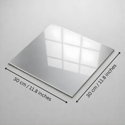 Gold & Silver Reflective Acrylic Display Table Risers for Professional Product Photography – Square 30 × 30 cm – Set of 2 (One Gold, One Silver, One-Sided)