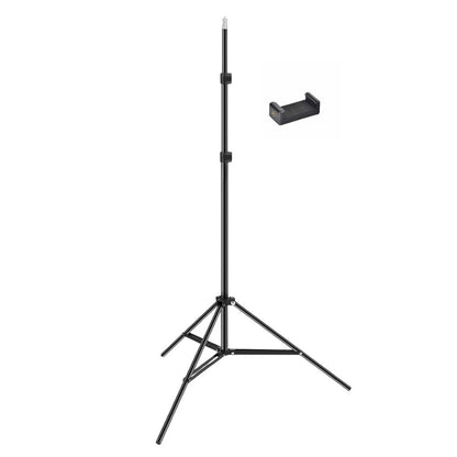 Photography Light Stand for Camera & LED Lights | Adjustable 2.6ft–7ft Carbon Steel Photo Light Stand | Camera Stand with Light Mount | Photography Reflector Stand & Backdrop Support with adjustable mobile clip.