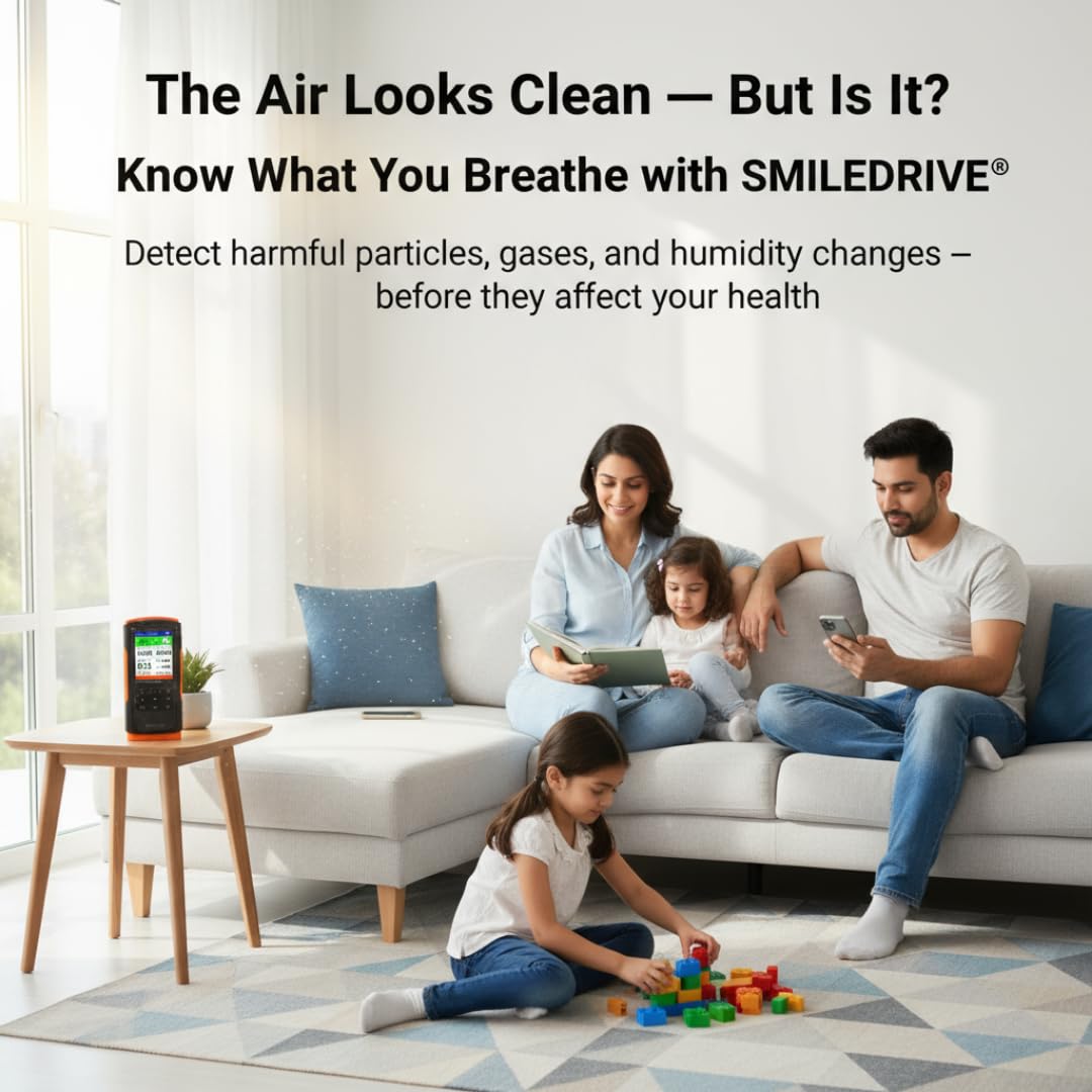 Air Quality Monitor & Pollution Detector – HCHO, TVOC, PM2.5, PM1.0, PM10, AQI, Temperature & Humidity Tester with Color LCD