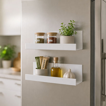 Floating Wall Shelf | Multipurpose Acrylic Shelf for Kitchen, Bathroom, Vanity & Office | White-No Drilling Required
