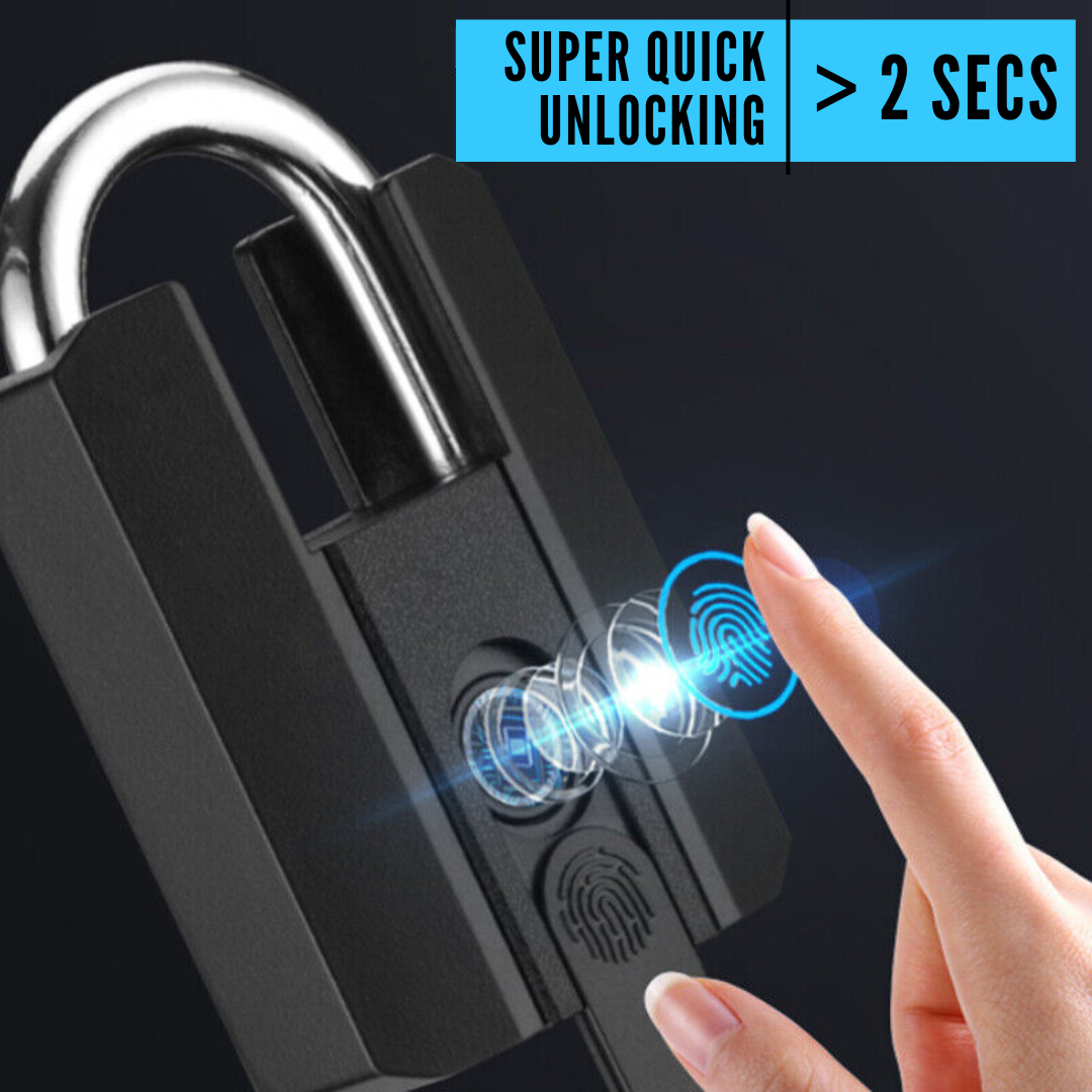 SMILEDRIVE® Z+ Smart Door Lock Fingerprint Padlock for Home with Superfast Unlocking IP67 with 3 Unlocking Mechanisms: Fingerprint, Bluetooth & Keys