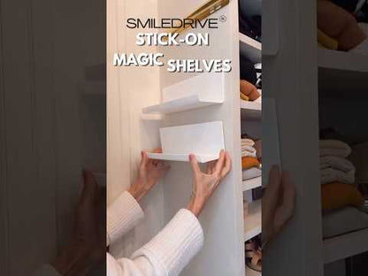 Floating Wall Shelf | Multipurpose Acrylic Shelf for Kitchen, Bathroom, Vanity & Office | White-No Drilling Required