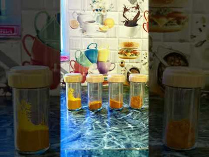 Rotating Spice Rack Wooden Spice Organizer | 5, 12 or 16 Glass Jar with Revolving Stand