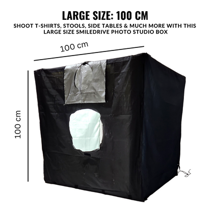 Smiledrive Photography Light Box Photo Studio Booth Soft Box-100 cm, 4 LEDs