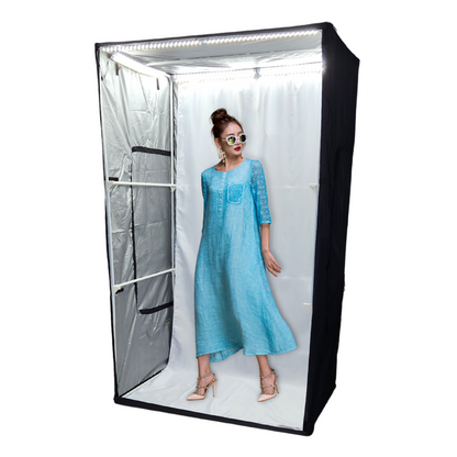 Smiledrive Photography Light Box Photo Studio Booth for Model Shoots Soft Box-200 cm, 6 LEDs, 1 PP Background Sheet