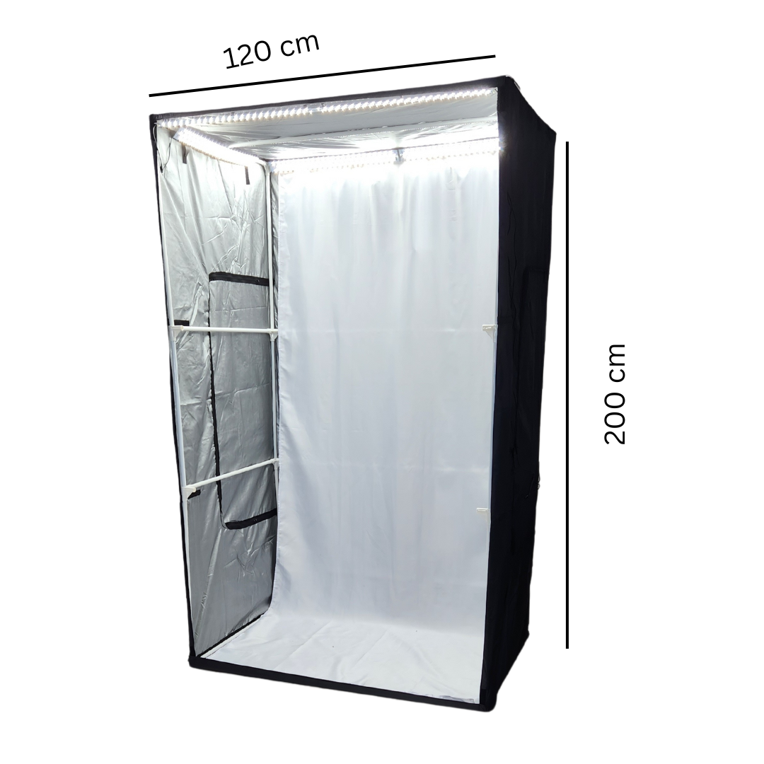 Smiledrive Photography Light Box Photo Studio Booth for Model Shoots Soft Box-200 cm, 6 LEDs, 1 PP Background Sheet