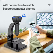 Load image into Gallery viewer, HD Wifi Digital Microscope with 0-2000X Magnification Dual Lens Built in Battery for Office Medical Industrial Use-Wifi Compatible with Android IOS devices &amp; with USB wire for PC