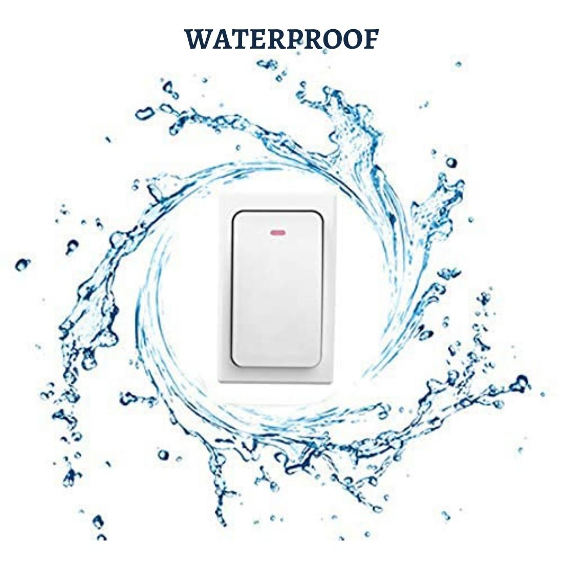 Long Range Kinetic Doorbell Remote Switch Waterproof Transmitter - White Smiledrive