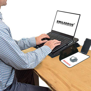 Smiledrive Laptop Standing Desk Table Adjustable Stand Riser for Office Workstation with Mobile Holder Mouse Pad - Made in India Smiledrive.in