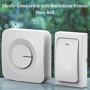Long Range Kinetic Doorbell Remote Switch Waterproof Transmitter - White Smiledrive