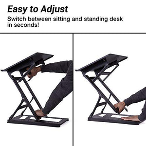 Smiledrive Laptop Standing Desk Table Adjustable Stand Riser for Office Workstation with Mobile Holder Mouse Pad - Made in India Smiledrive.in