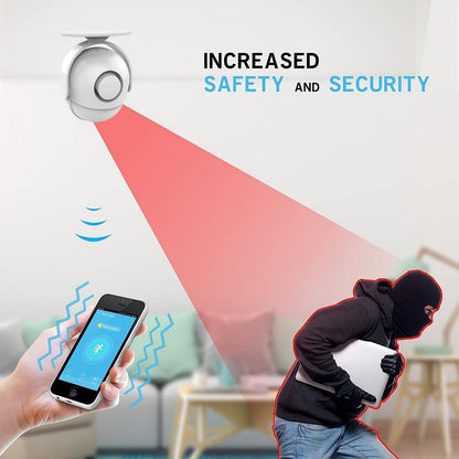 Smart Motion Sensor Alarm WiFi Movement Detector with Remote PIR Security System compatible with iOS Android Devices Smiledrive