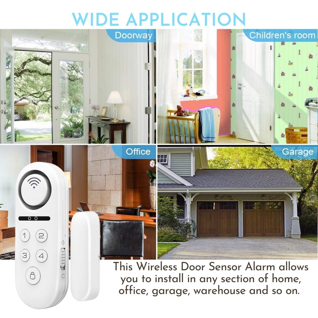 Smart Door Window Open Sensor Alarm WiFi Security System for Home Office with Phone App Alerts and 120dB loud Siren Smiledrive