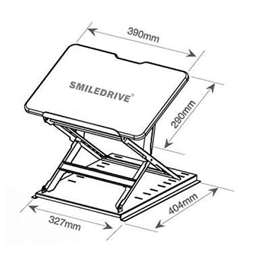 Smiledrive Laptop Standing Desk Table Adjustable Stand Riser for Office Workstation with Mobile Holder Mouse Pad - Made in India Smiledrive.in