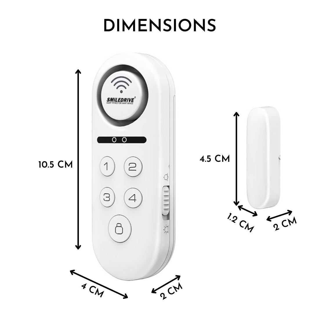 Smart Door Window Open Sensor Alarm WiFi Security System for Home Office with Phone App Alerts and 120dB loud Siren Smiledrive