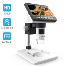 Load image into Gallery viewer, Digital High Definition Microscope with 50-1000x Mangnification 4.3&quot; Screen-USB connects with PC, Built-in card slot (8gb) smiledrive