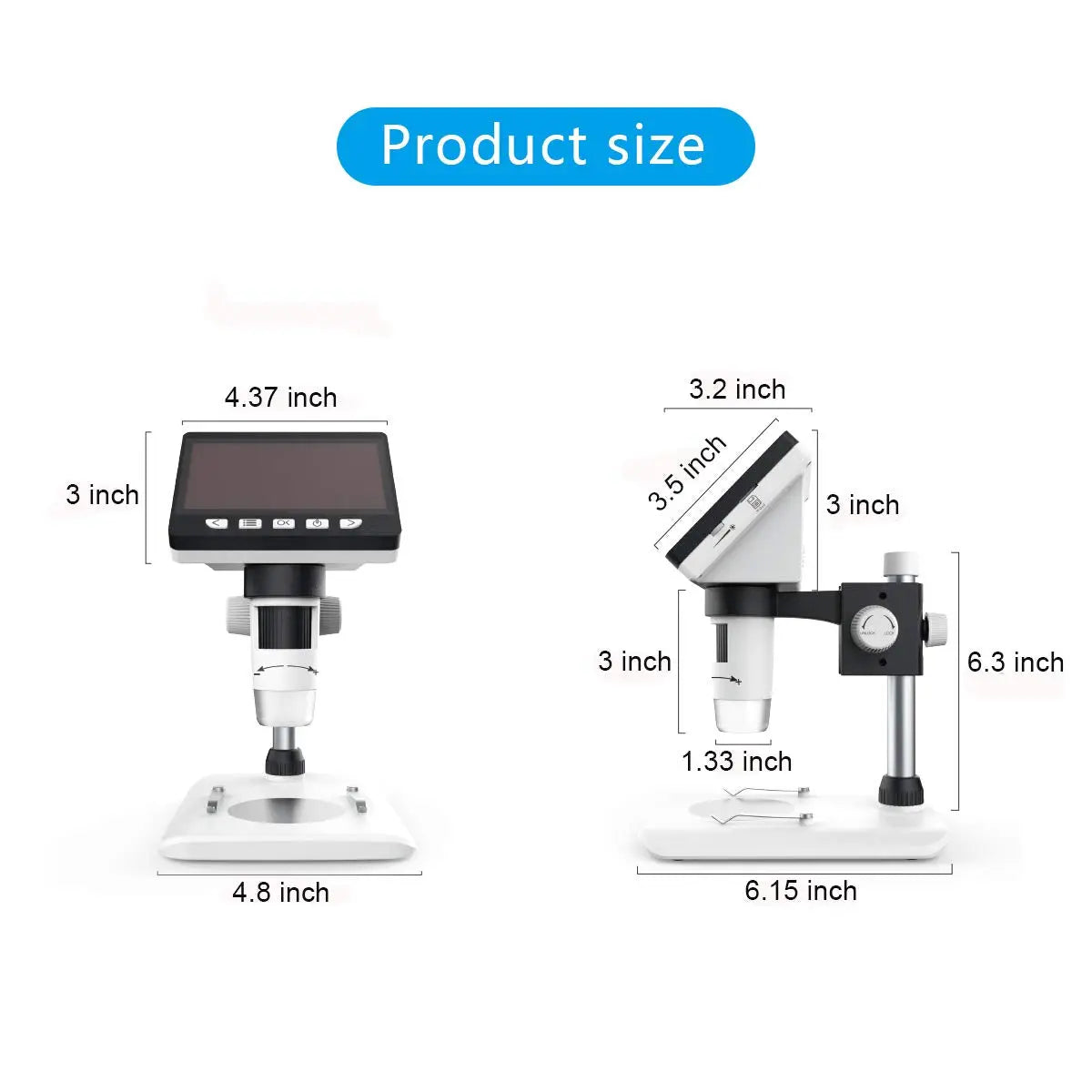 Digital High Definition Microscope with 50-1000x Mangnification 4.3" Screen-USB connects with PC, Built-in card slot (8gb) smiledrive