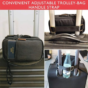 Dual Layer Travel Kit Passport Bag Gadget Organiser with Trolley Handle Strap Smiledrive