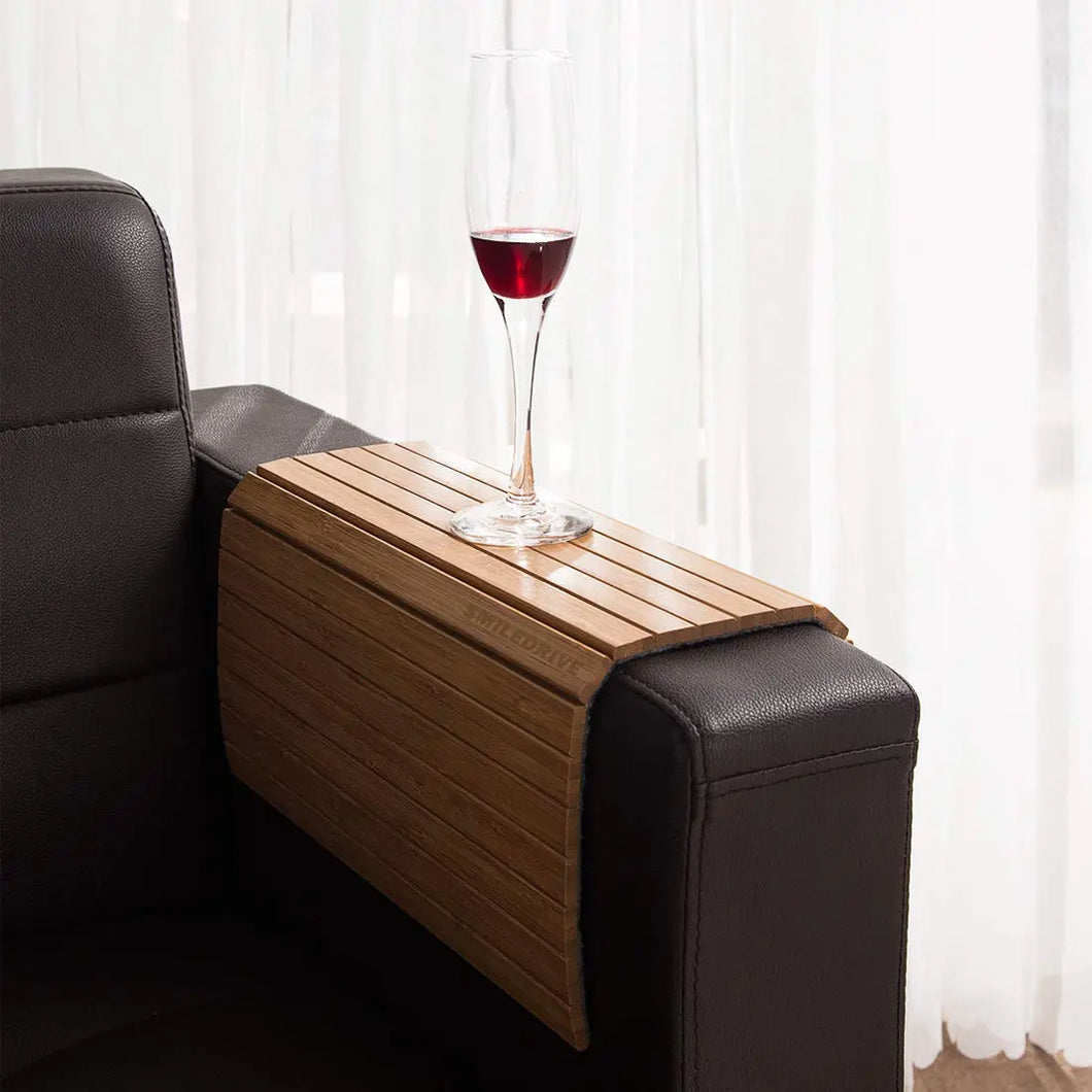 Handmade Sofa Arm Folding Wood Tray Table for Wine, Beer, Whisky -Made in India Smiledrive