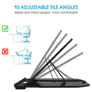 Height Adjustable Laptop Macbook Stand for Office Desk with Mobile Holder Smiledrive