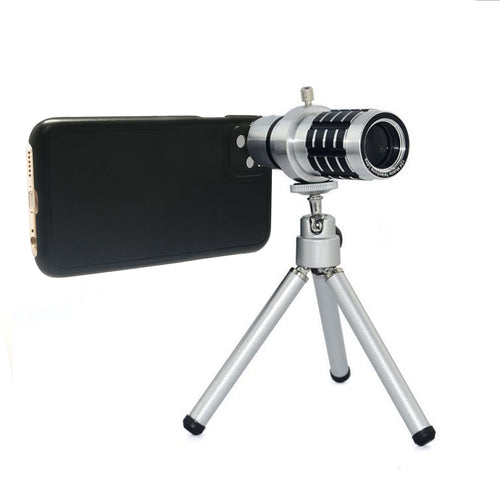 12x Optical Zoom Mobile Lens Kit Telescope Lens with Tripod, Back case/Cover compatible with iPhone 11 Max Smiledrive