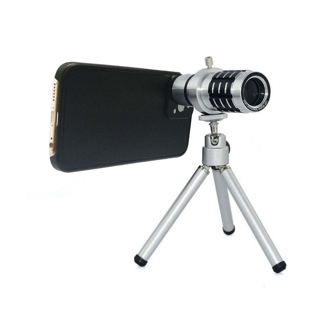 12x Optical Zoom Mobile Lens Kit Telescope Lens with Tripod, Back case/Cover compatible with iPhone 12 Pro Max Smiledrive