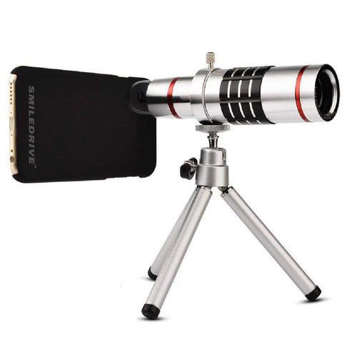 18x Optical Zoom Mobile Lens Kit Telescope Lens with Tripod, Back case/Cover compatible with iPhone XR Smiledrive.in