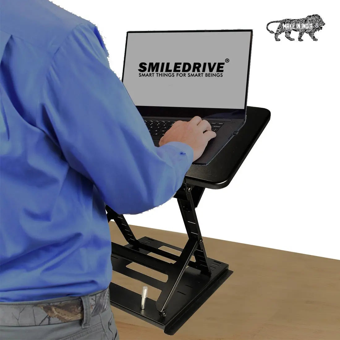 Laptop Standing Desk Table Stand with Adjustable Height & Angle Options - Made in India Smiledrive