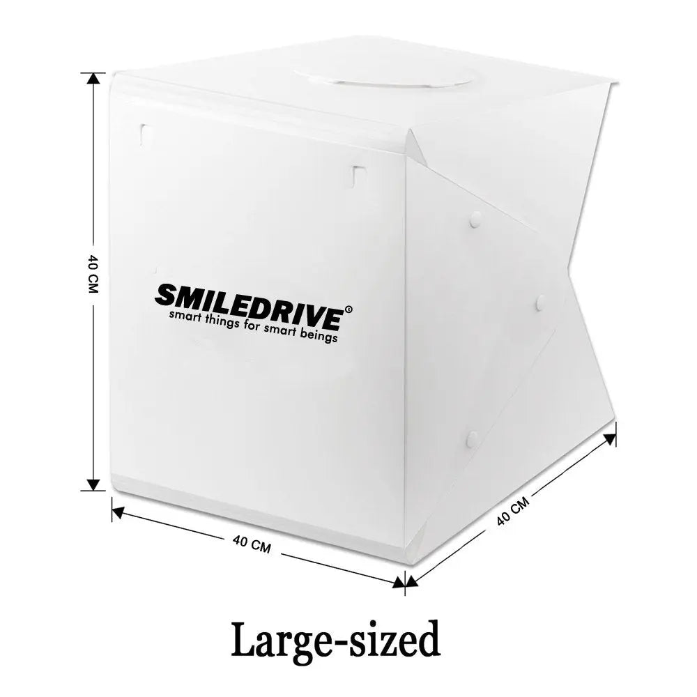 Mini Portable Professional Photo Light Booth Product Photography Booth Studio with 2 LED Strips 40x40x40 cm - Made in India Smiledrive