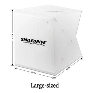 Mini Portable Professional Photo Light Booth Product Photography Booth Studio with 2 LED Strips 40x40x40 cm - Made in India Smiledrive