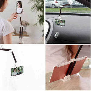Mobile Holder Stand for Desk Car Adjustable Selfie Stick Tripod with Suction Cup smiledrive
